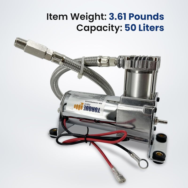 Torque 12V Heavy Duty 444c Air Compressor Kit - 120 PSI, Portable Single Port, Replaces Air Lift 16092 16192 - Compressor for Train Horns, Air Horns, Air Ride Suspension, Train Horn Systems (TR16192) - Image 5